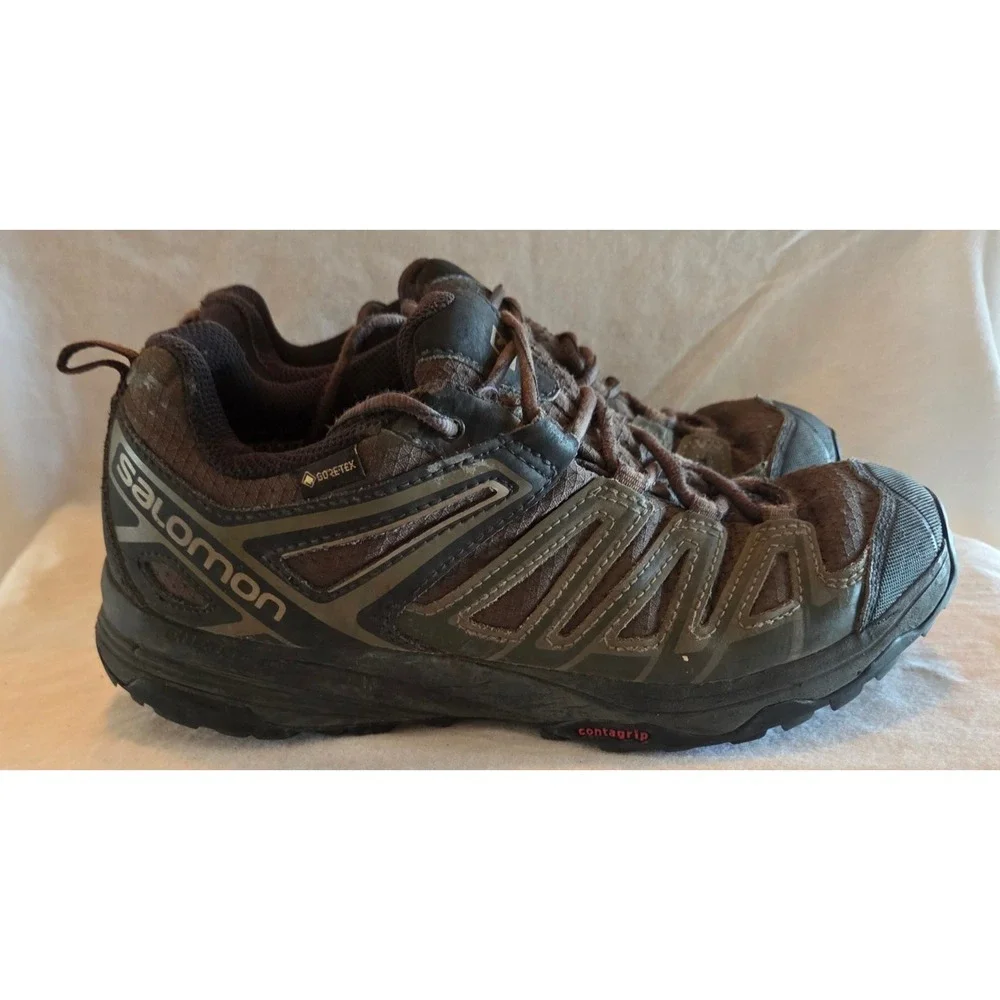 Salomon X Crest Gore-Tex Men's Hiking Shoes Brown Waterproof Size 8.5